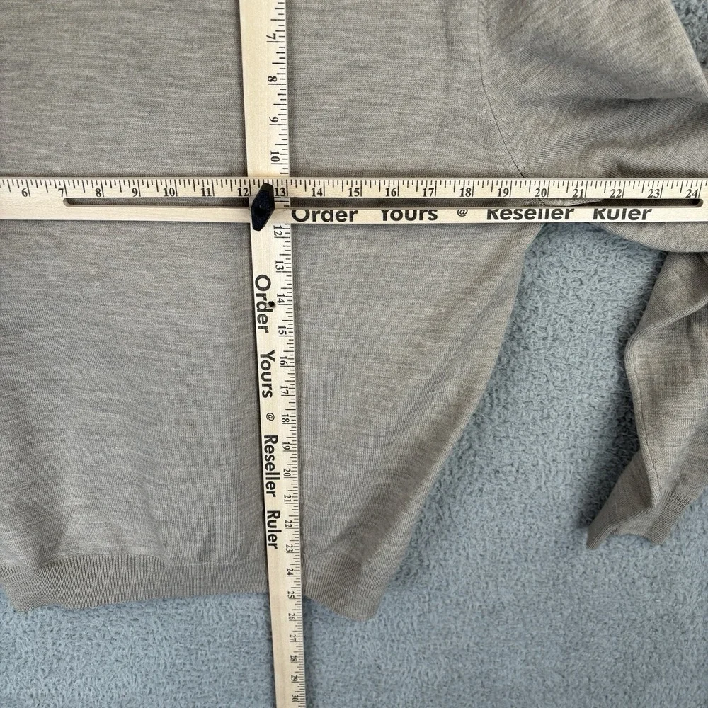 Brook Brothers Sweater Mens Medium Beige‎ V Neck  Saxxon Wool Pullover Preppy
